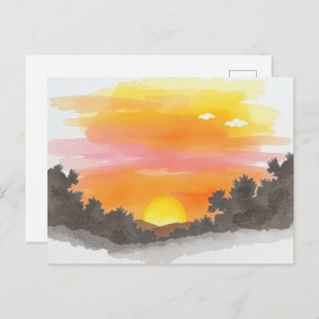 Golden Sunset Horizon Scenic Postcard Postkarte (Vorne/Hinten)