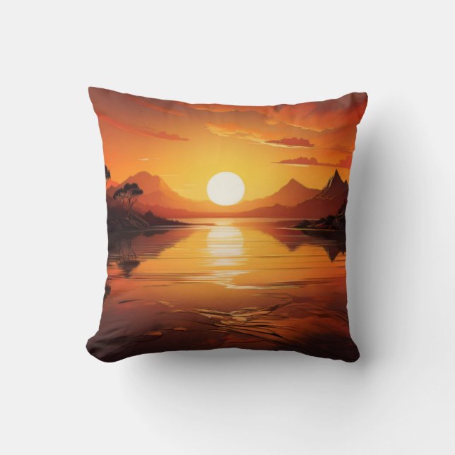 Golden Sunset Landschaftlich Cushion - Doppelseiti Kissen (Vorderseite)