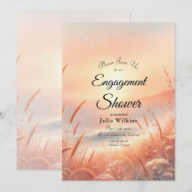 Golden Sunset Meadow Beach Engagement Shower