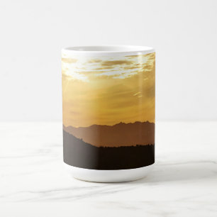 Golden Sunset Mountain Tasse Cup