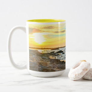 Golden Sunset Ocean Foto Naturfotografie Vater Zweifarbige Tasse