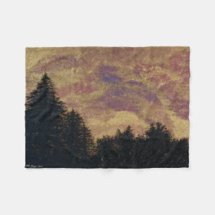 "Golden Sunset Pines" Artwork Throw by All Joy Art Fleecedecke