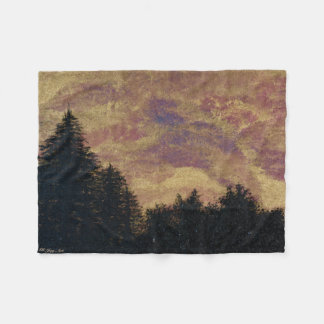"Golden Sunset Pines" Artwork Throw by All Joy Art Fleecedecke