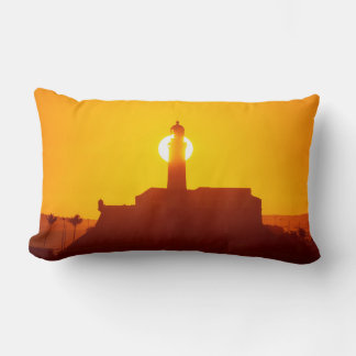 Golden Sunset Silhouette of Farol da Barra Salvado Lendenkissen