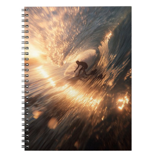 Golden Sunset Surf Wave Notebook Notizblock (Vorderseite)