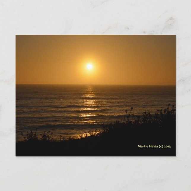 Golden Sunset V | Blue Beach Song™ Postkarte (Vorderseite)