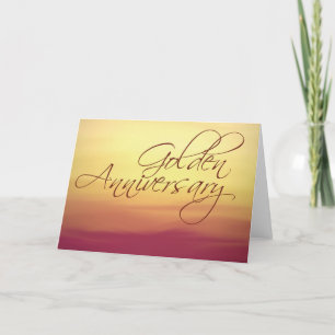 Golden Sunset Wedding Anniversay Karte