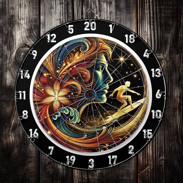 Golden Surfer Reiten Dartscheibe (Von Creator hochgeladen)