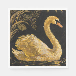 Golden Swan am Mitternachtssee Serviette