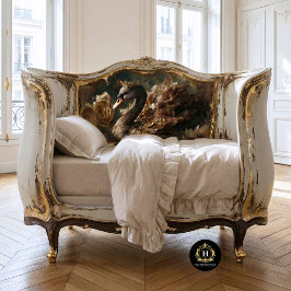 Golden Swan mit Crown and Creme Florals Decoupage Seidenpapier