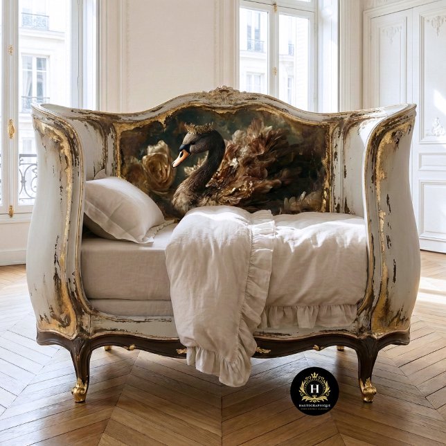 Golden Swan mit Crown and Creme Florals Decoupage Seidenpapier (Von Creator hochgeladen)