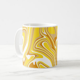 Golden Swirl Abstraktes Fluid Art Kaffeetasse