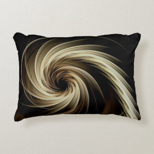 Golden Swirl Across Black Dekokissen