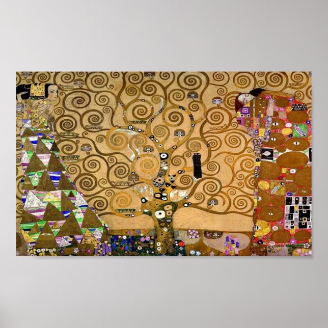 Golden Swirling Tree Im Fünfspänner über den Gotth Poster (Vorne)