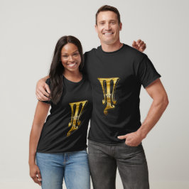 Golden T Letter T-Shirt