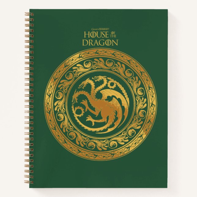 Golden Targaryen Wappen Notizbuch (Vorderseite)