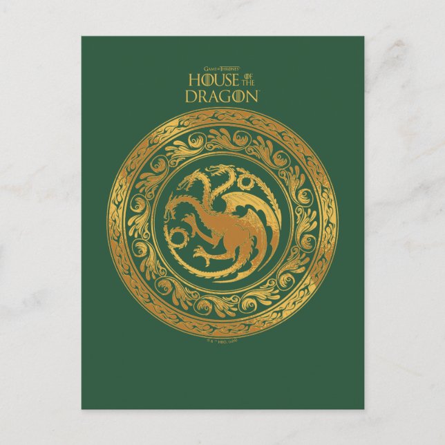 Golden Targaryen Wappen Postkarte (Vorderseite)