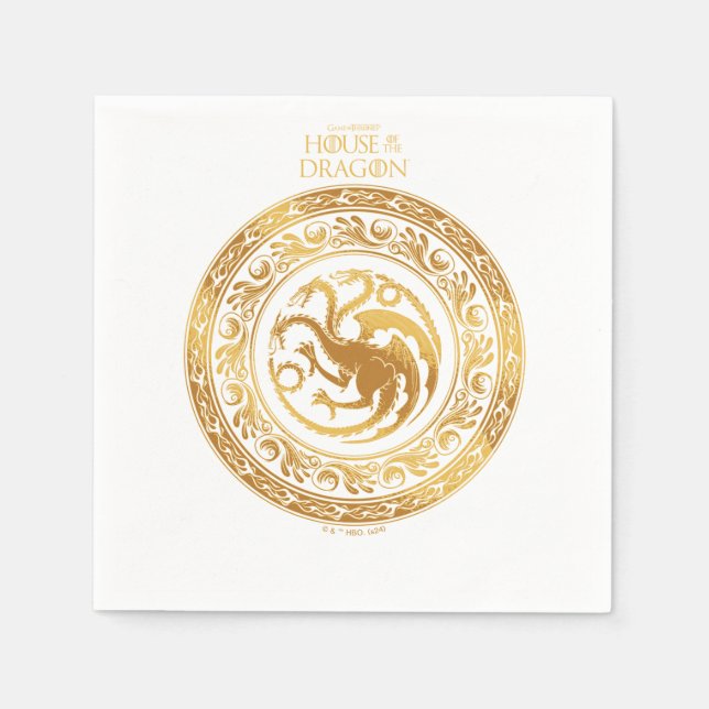 Golden Targaryen Wappen Serviette (Vorderseite)