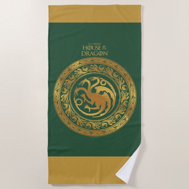 Golden Targaryen Wappen Strandtuch (Vorderseite)