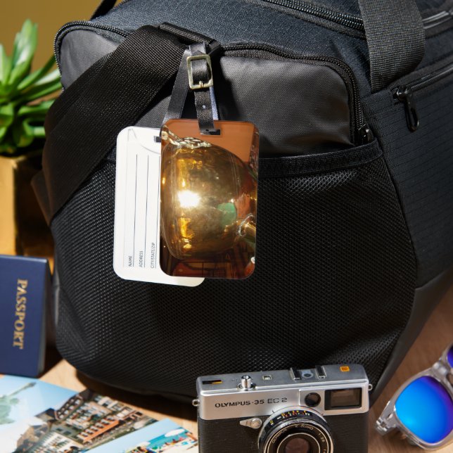 Golden tea Pot Gepäckanhänger (Vorderseite & Rückseite)