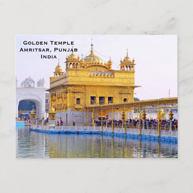Golden Tempel Indien Vintag Tourismus Reisen hinzu Postkarte (Vorderseite)