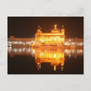 Golden Temple Amritsar North India - Nacht Postkarte