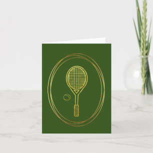 Golden Tennis Racket and Ball Kontur Card Karte