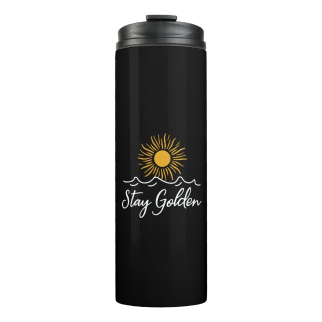 Golden Thermal Tumbler bleibe - schlank, stilvoll Thermosbecher (Vorderseite)