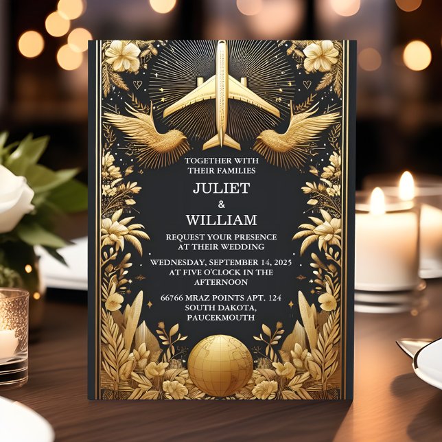 Golden Ticket Pass Boarding Pass Hochzeit Einladung (Von Creator hochgeladen)