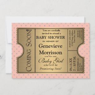 Golden Ticket Style Neues Baby Dusche Party laden  Einladung