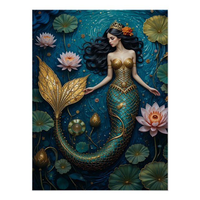 Golden Tides: Mermaid Symphony Poster (Vorderseite)