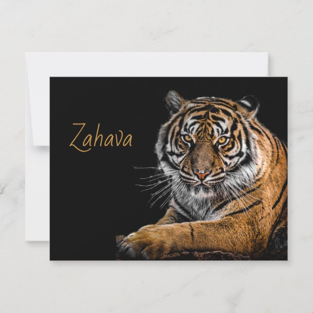 Golden Tiger Flat Danke Note Card (Vorderseite)