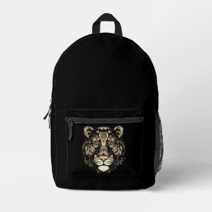 Golden Tiger Head Bedruckter Rucksack