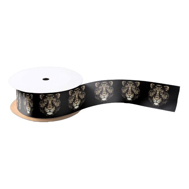 Golden Tiger Head Satinband (Spule)