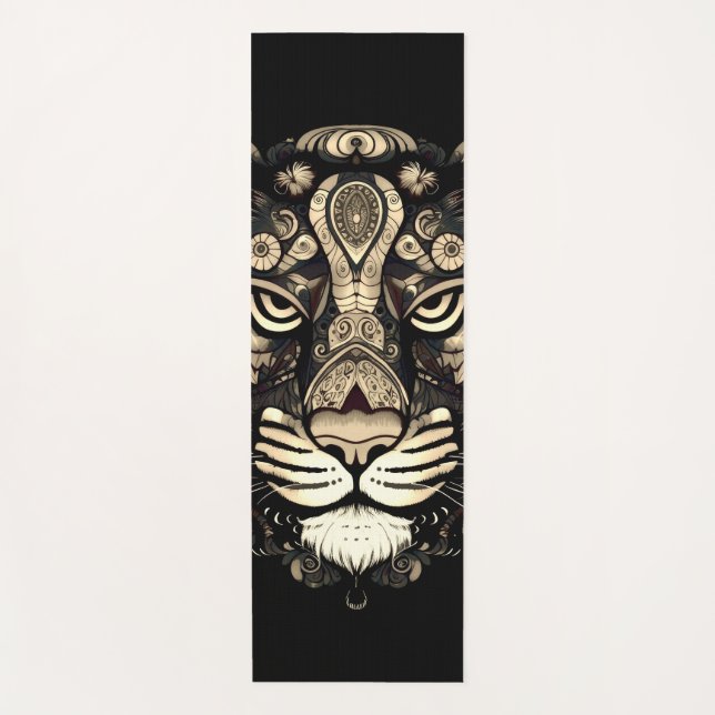 Golden Tiger Head Yogamatte (Vorderseite)