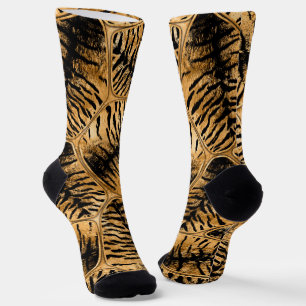 Golden Tiger Imitate Fell Cells Socken