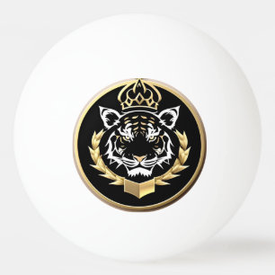 Golden Tiger Wappen Emblem Tischtennisball