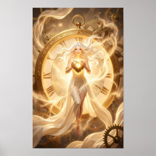 Golden Timekeeper des strahlenden Herzens Poster