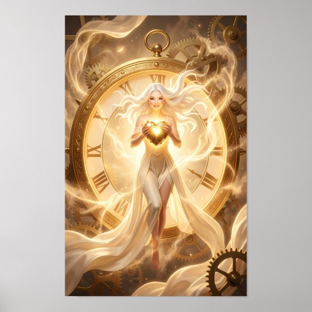 Golden Timekeeper des strahlenden Herzens Poster (Vorne)