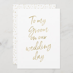 Golden "To my groom on our wedday" Einladung