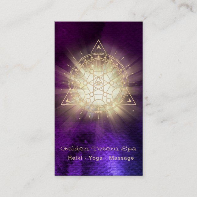 *~* Golden Totem Sacred Geometry Light Rays Visitenkarte (Vorderseite)