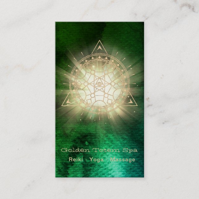 *~* Golden Totem Sacred Geometry Light Rays -  Visitenkarte (Vorderseite)