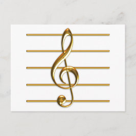Golden Treble Clef Postkarte