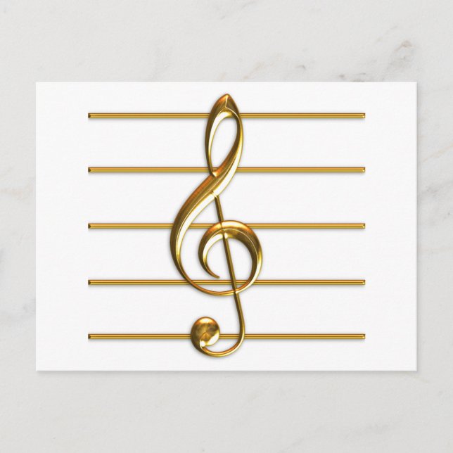 Golden Treble Clef Postkarte (Vorderseite)