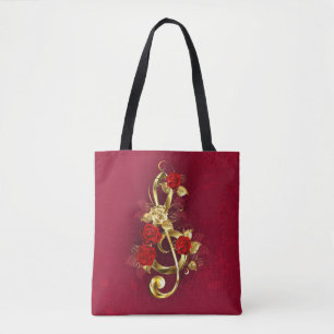Golden Treble Cleve mit Rose Blume