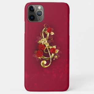 Golden Treble Cleve mit Rose Blume Case-Mate iPhone Hülle