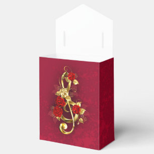 Golden Treble Cleve mit Rose Blume Geschenkschachtel
