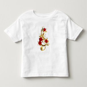 Golden Treble Cleve mit Rose Blume Kleinkind T-shirt