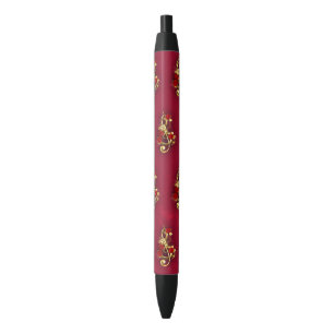 Golden Treble Cleve mit Rose Blume Kugelschreiber