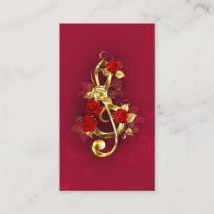 Golden Treble Cleve mit Rose Blume Rabattkarte